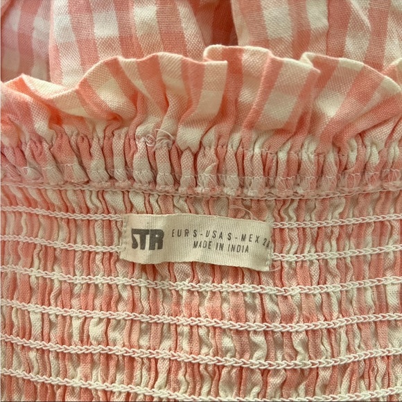 Stradivarius tie strap dress in pink gingham - Picture 10 of 10